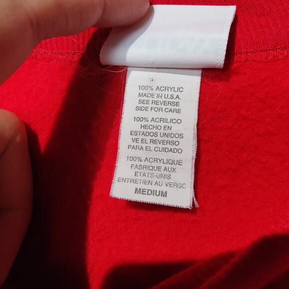 Vintage Holiday Time Sz M Red Christmas Ugly Tacky Sweatshirt Santa Scene - Picture 5 of 7